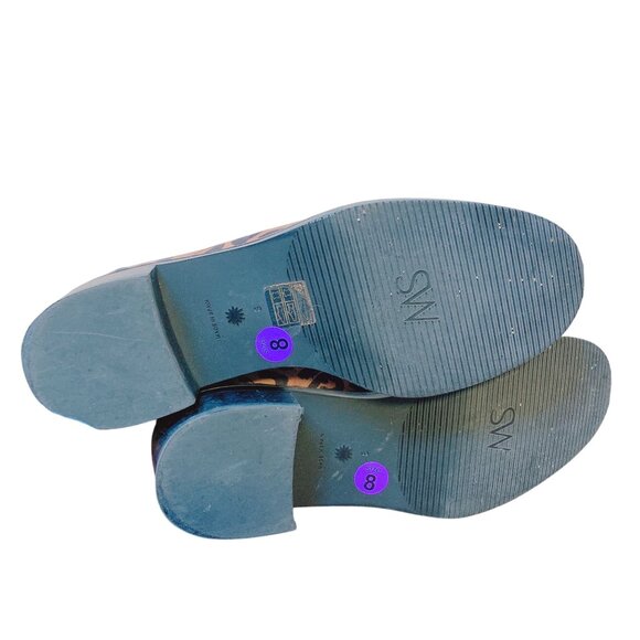 Stuart Weitzman Leopard Animal Print Lace-Up Ankle Boots Pearl Studded Trim 8 - Picture 6 of 7